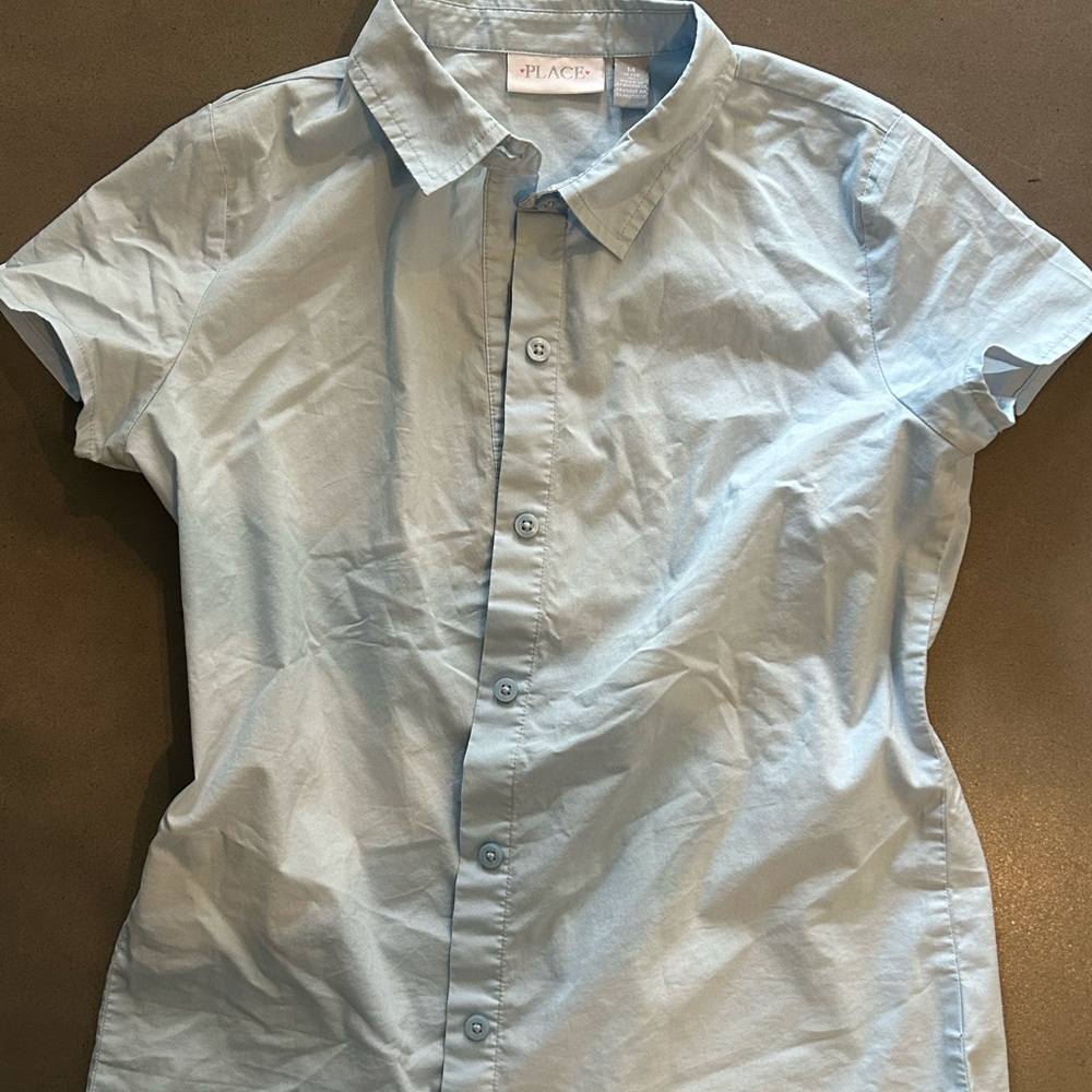 Light Blue Button-Up blouse - Picture 2 of 5